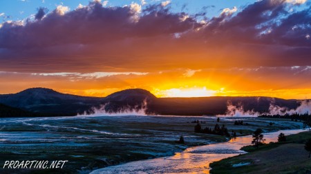Amazing sunset at Yellowstone National Park 10