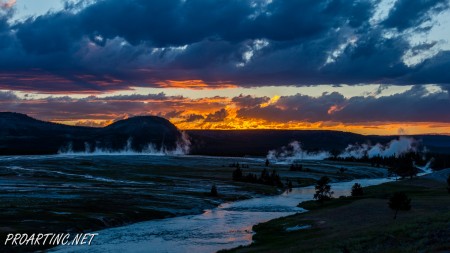 Amazing sunset at Yellowstone National Park 11