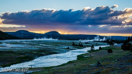 Amazing sunset at Yellowstone National Park 6