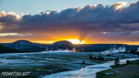 Amazing sunset at Yellowstone National Park 8