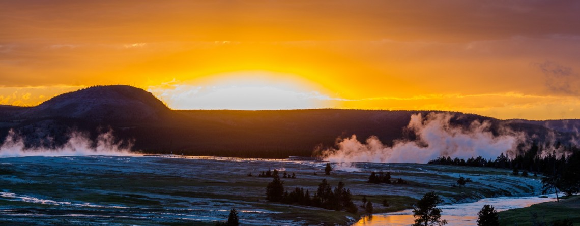 Amazing sunset at Yellowstone National Park 9