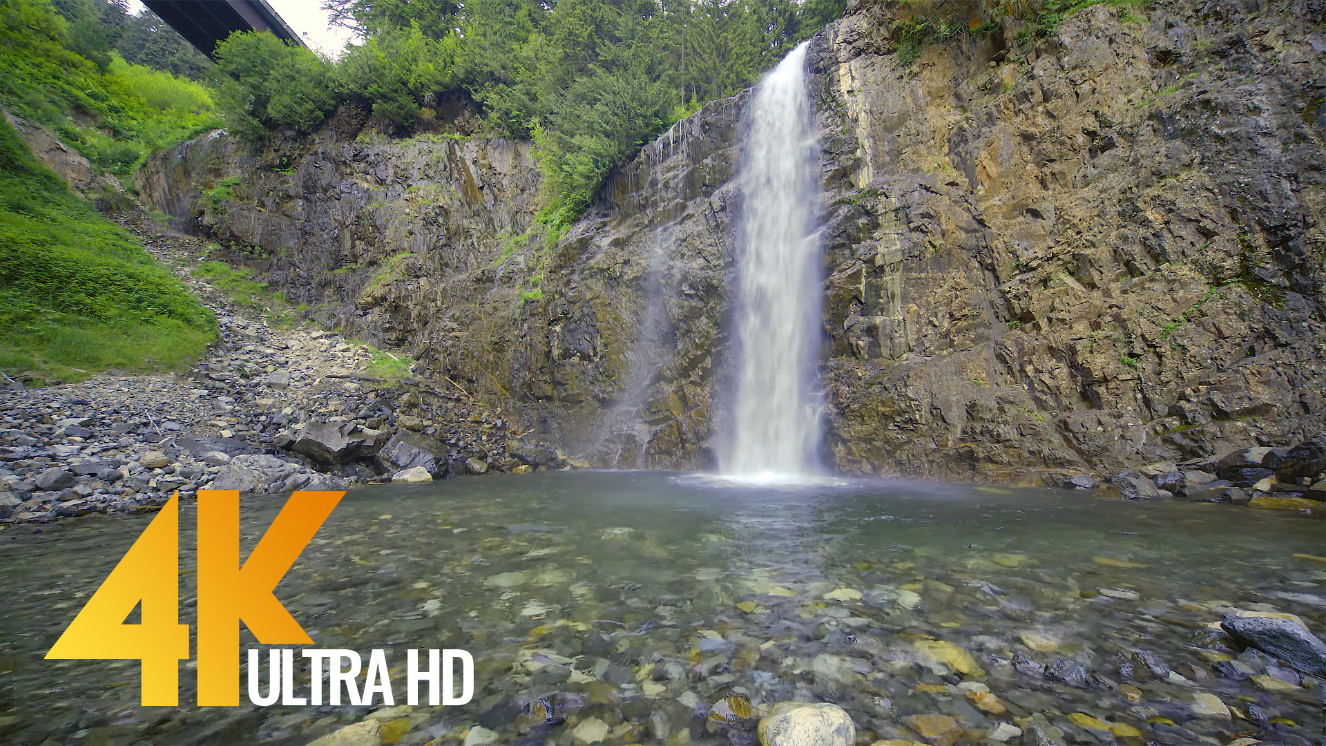 4K Waterfall in Rocky Mountains - Relax Video | ProArtInc