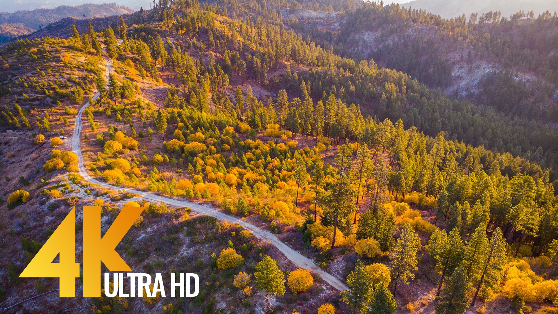 mountain home road FROM AIR YOUTUBE fall foliage relax drone