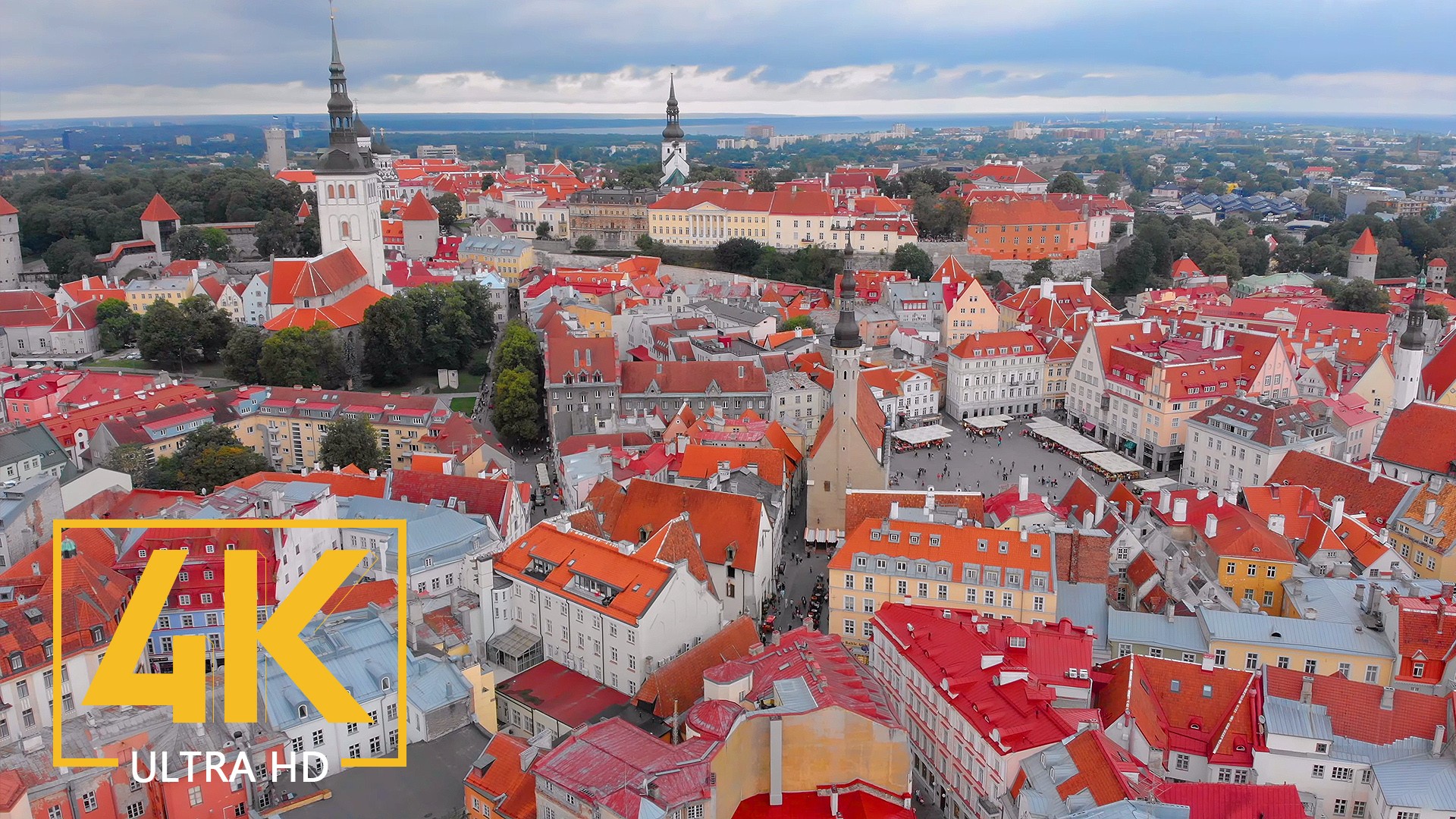 Estonia Tallinn from Above Urban Video