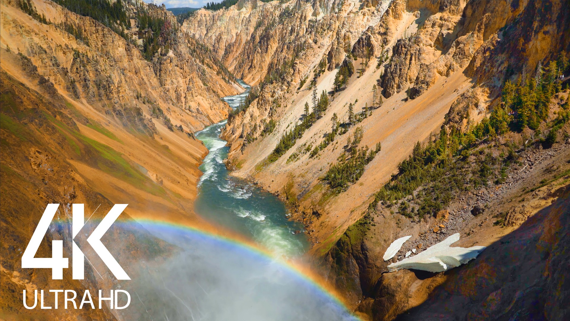 Amazing scenery of Yellowstone waterfall