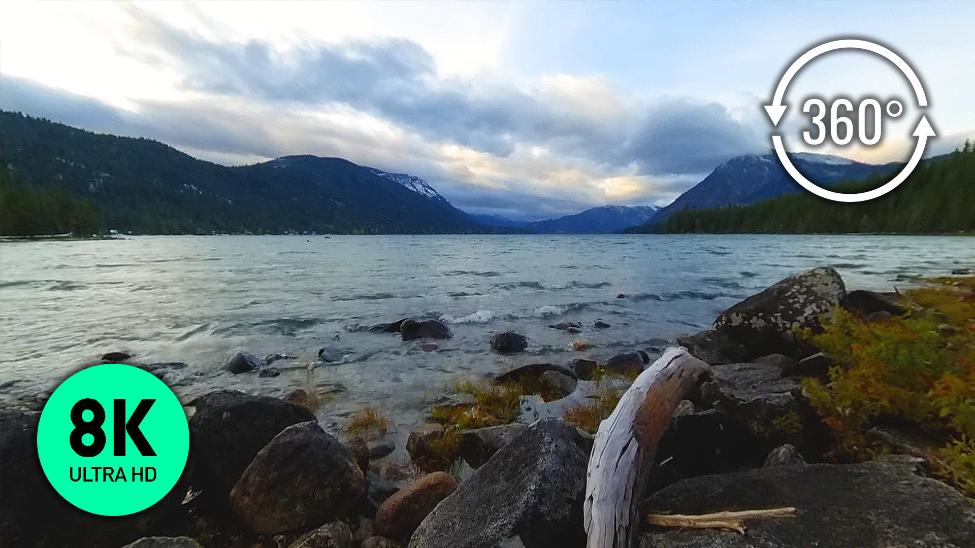 Virtual Nature 8K 360° VR - Mountain Lake Virtual Relaxation - Relax to