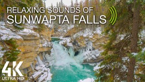 4k Winter Beauty of Sunwapta Falls, Canada 8 HOURS YOUTUBE