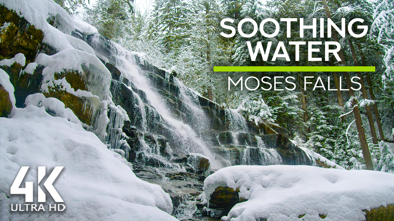 4k_Canadian_Waterfalls_in_Winter_Moses_Falls,_Moses_Creek_Community