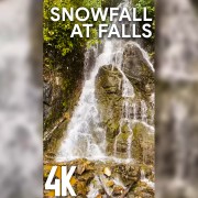 4k SNOW AT WATERFALLS Vertical Display Video 3 HOURS YOUTUBE