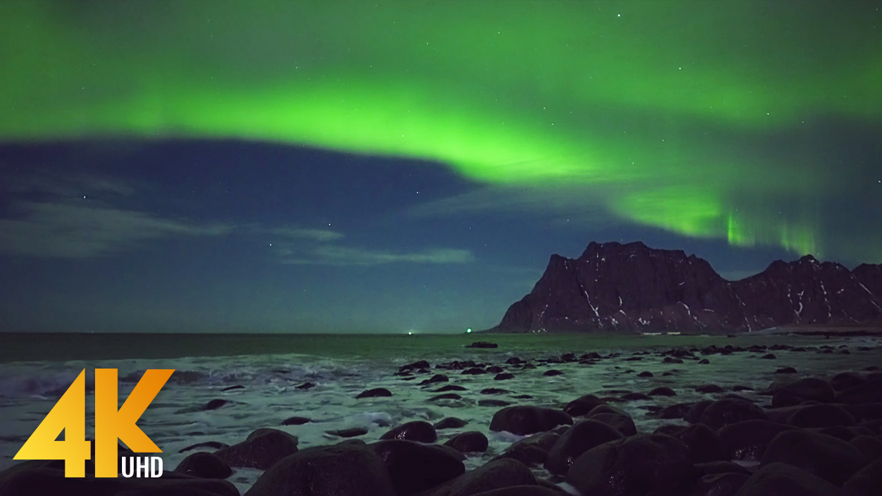 4k Northern Lights in Arctic Norway Real Time YOUTUBE