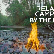 4k Campfire by the river nature relax video 8 hours YOUTUBE