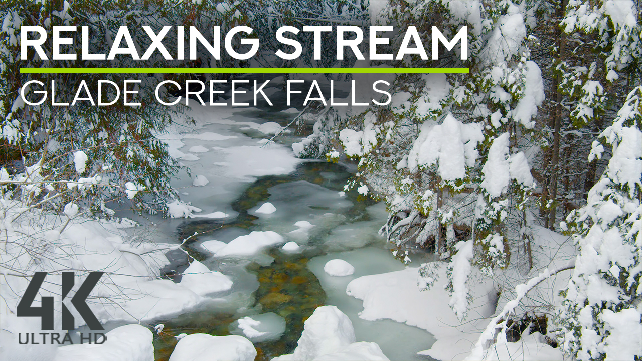 4K_Relaxing_Sounds_of_a_Winter_Stream_Glade_Creek_Falls,_Canada