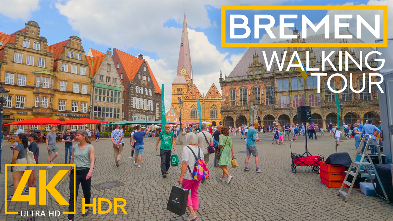 4K Bremen city walking tour HDR ONLY SELL YOUTUBE